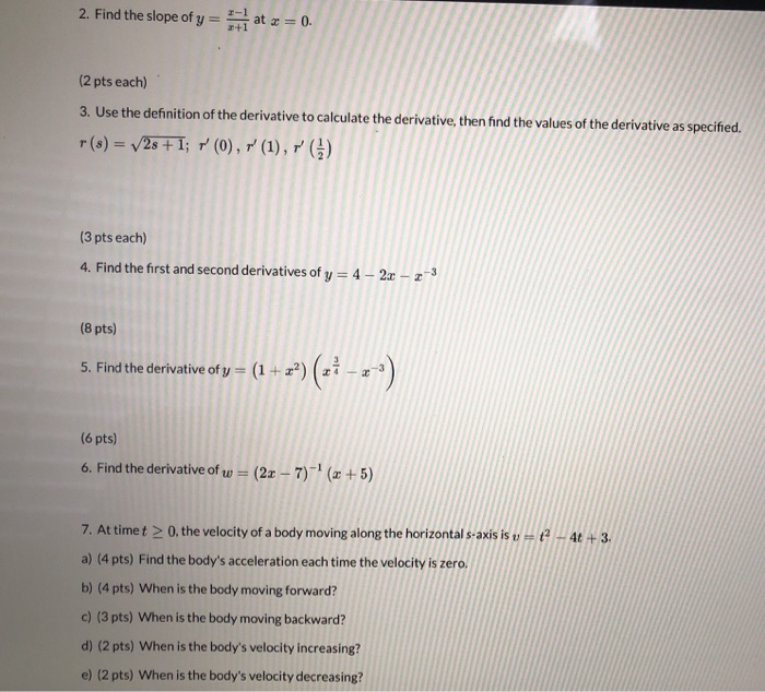 solved-2-find-the-slope-of-y-1-at-x-0-2-pts-each-3-chegg