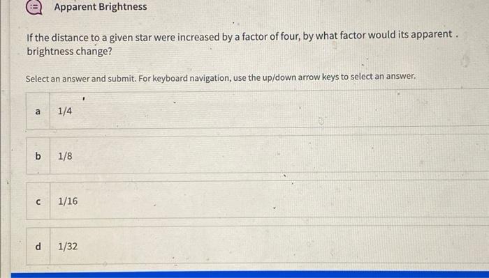 Solved Apparent Brightness If the distance to a given star | Chegg.com