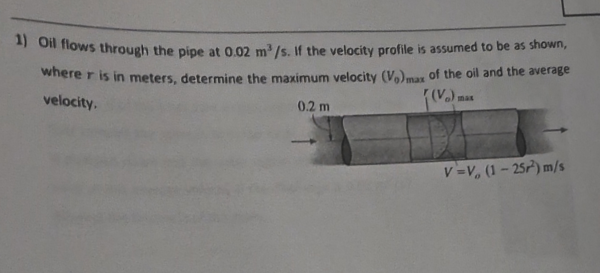 Solved Oil flows through the pipe at 0.02m3s. ﻿If the | Chegg.com