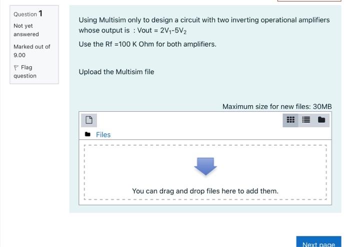 Solved Question 1 Not yet answered Marked out of 9.00 P Flag | Chegg.com
