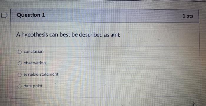 an experimental hypothesis must be a(n) ____ statement