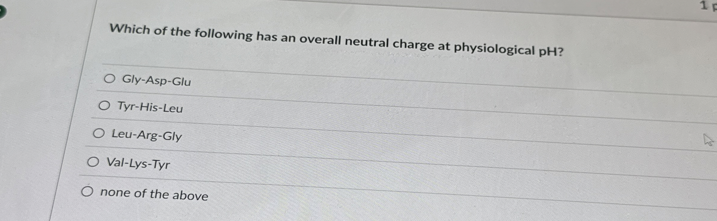 Solved Which of the following has an overall neutral charge | Chegg.com