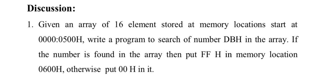 Solved Discussion: 1. Given an array of 16 element stored at | Chegg.com