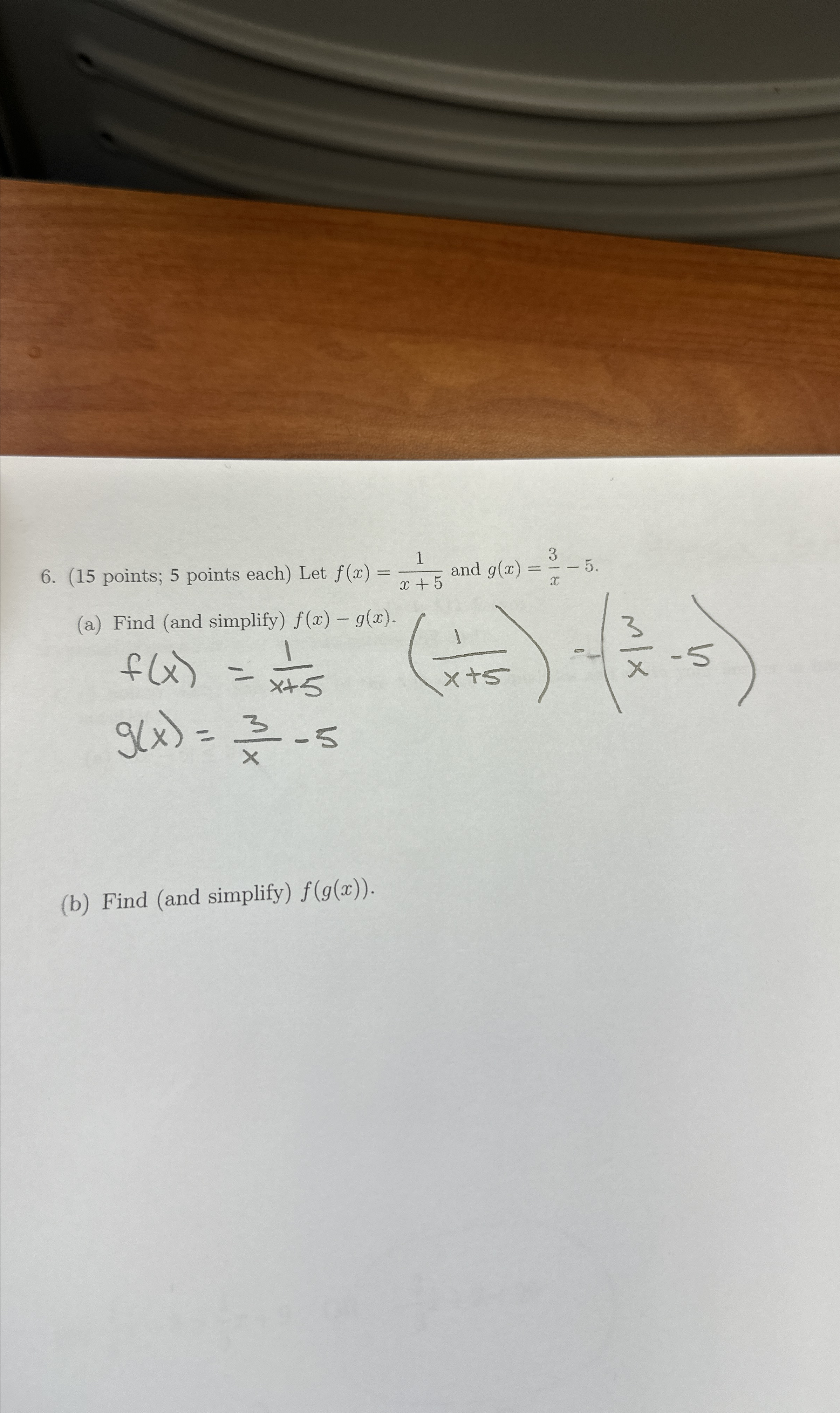 Solved (15 ﻿points; 5 ﻿points each) ﻿Let f(x)=1x+5 ﻿and | Chegg.com
