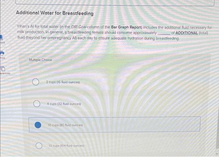 Solved Additional Water for Breastfeeding Yihan's Al for