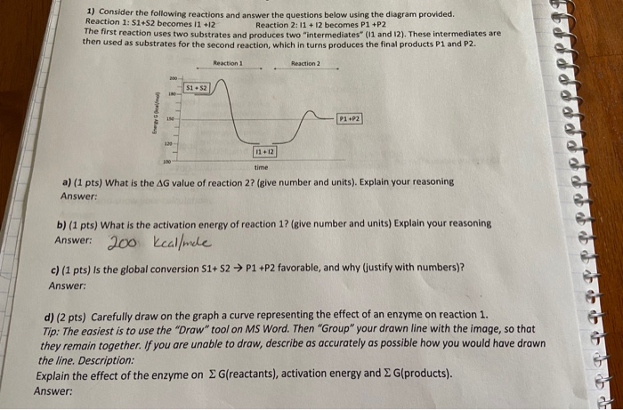 Solved 1) Consider the following reactions and answer the | Chegg.com