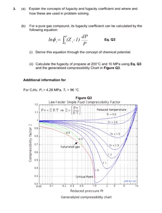 Solved 3. (a) Explain the concepts of fugacity and fugacity | Chegg.com