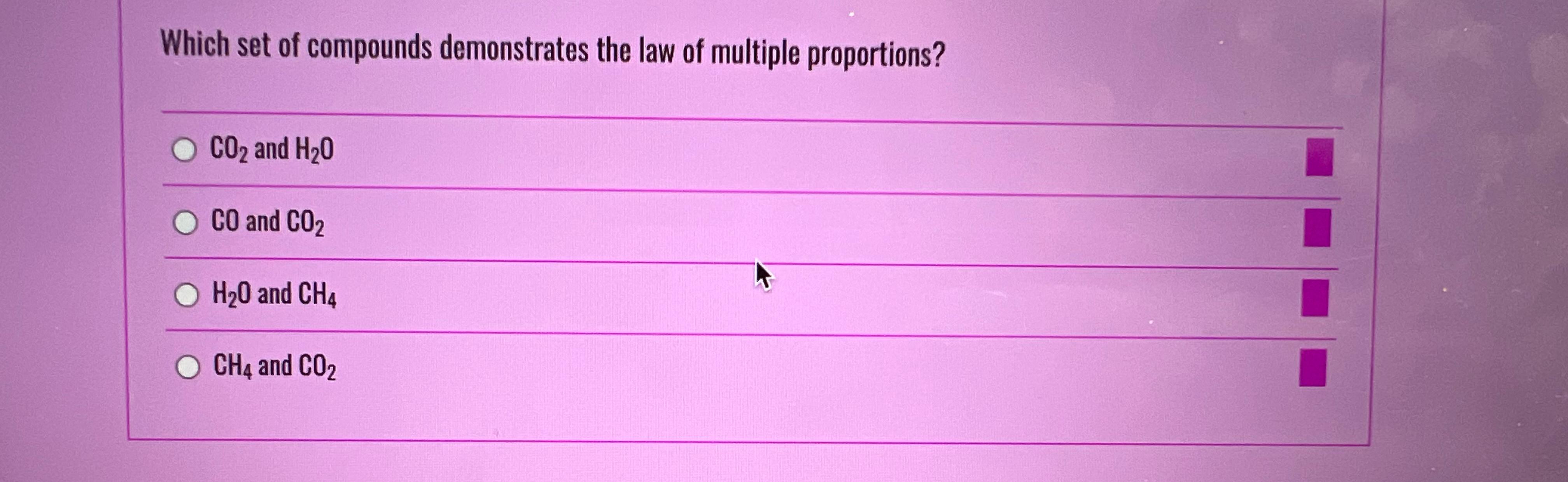 Solved Which set of compounds demonstrates the law of | Chegg.com