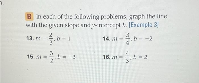 Solved B In Each Of The Following Problems, Graph The Line | Chegg.com