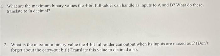 Solved What are the maximum binary values the 4-bit | Chegg.com