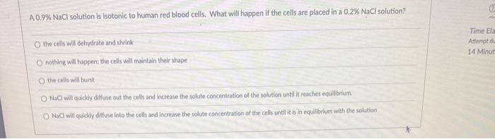 Solved A 0.9% NaCl solution is Isotonic to human red blood | Chegg.com