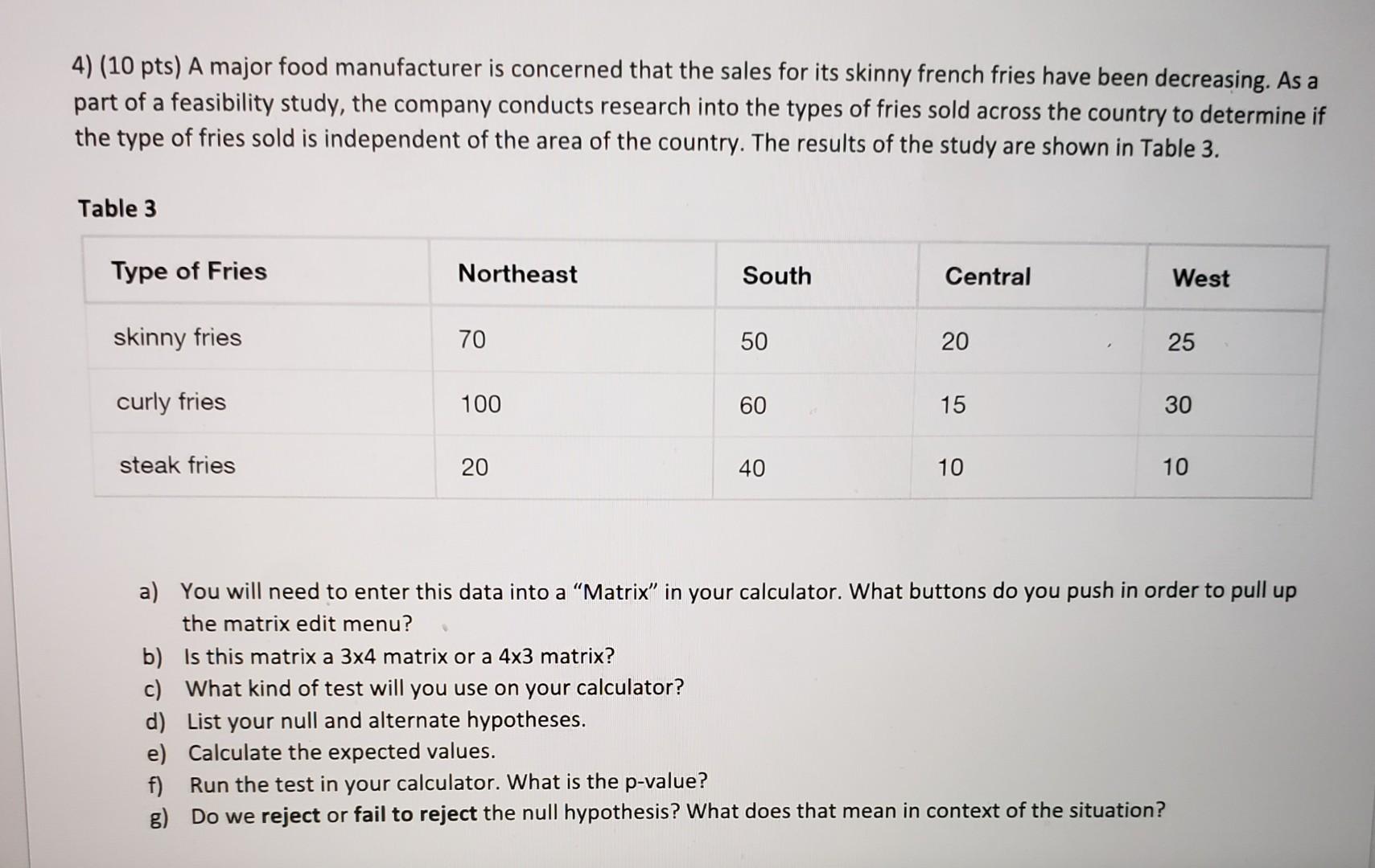 Solved A major food manufacturer is concerned that the sales