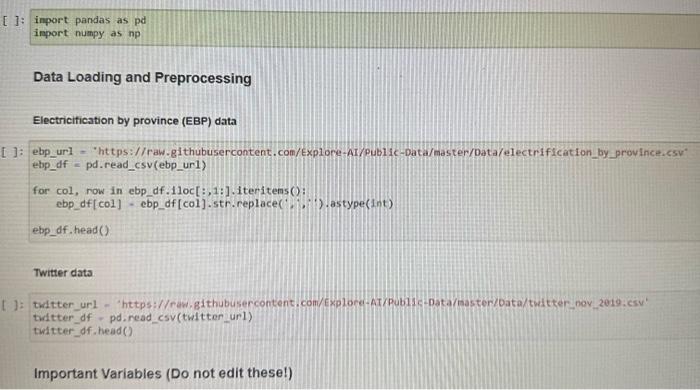 Solved Data Loading and Preprocessing Electricification by | Chegg.com