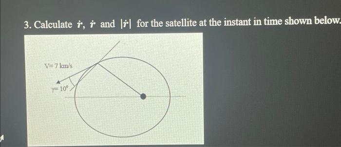 3. Calculate r˙,r˙ and ∣r˙∣ for the satellite at the | Chegg.com