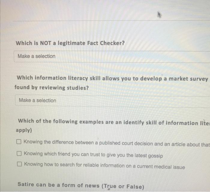 Which is NOT a legitimate Fact Checker? Which | Chegg.com