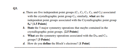 Solved Q3. a. There are five independent point groups (C1, | Chegg.com