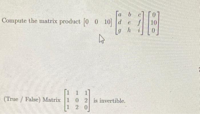 Solved Compute the matrix product | Chegg.com