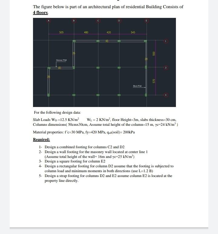 Solved The figure below is part of an architectural plan of | Chegg.com