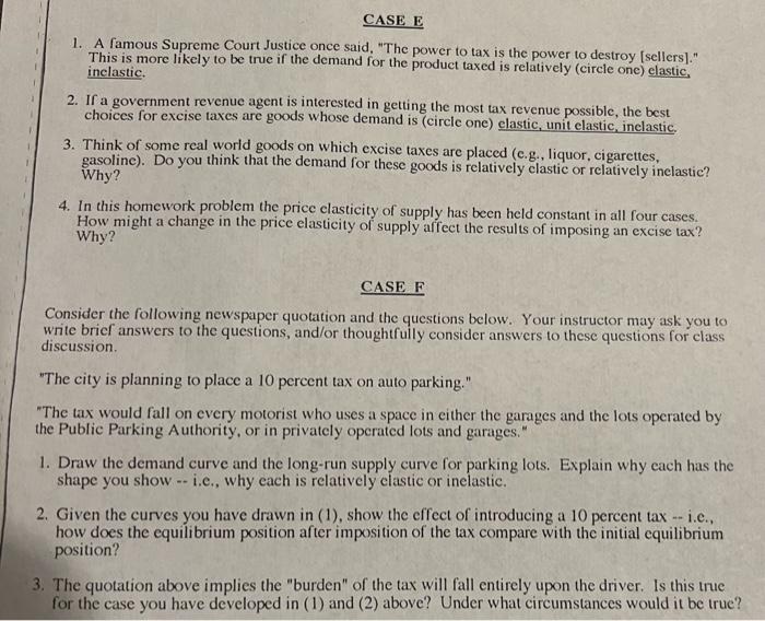 Solved Homework Problem #12 Excise Taxes PRINT YOUR NAME | Chegg.com