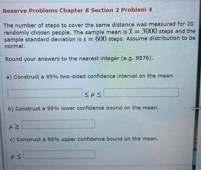 Solved Reserve Problems Chapter 8 Section 2 Problem 4 The