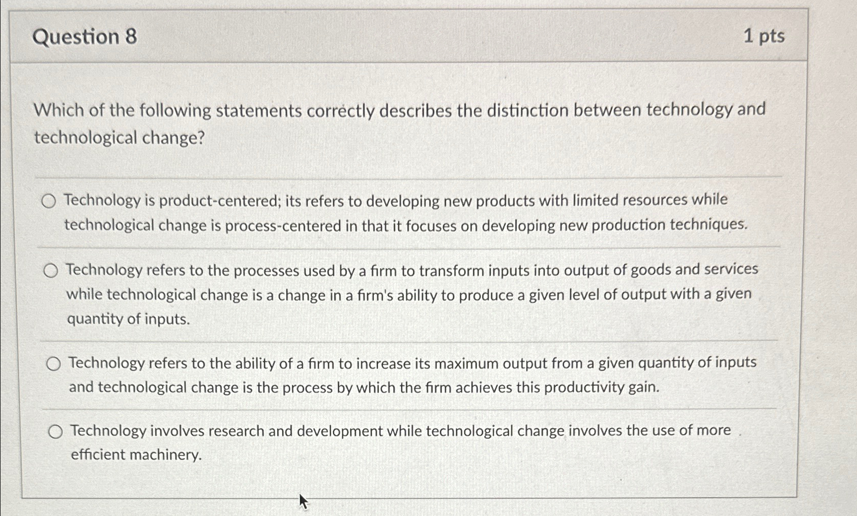 Solved Question 81ptsWhich Of The Following Statements | Chegg.com