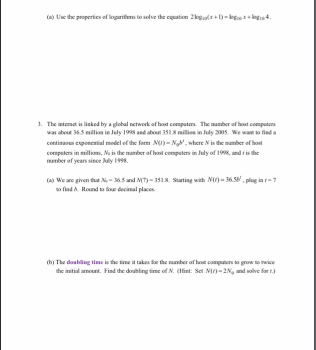 Solved Activity 5.4t - Logarithmic Functions FOR DISCUSSION: | Chegg.com
