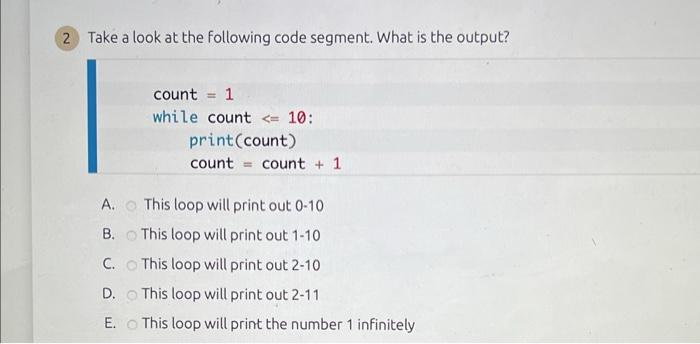 Solved Take a look at the following code segment. What is | Chegg.com