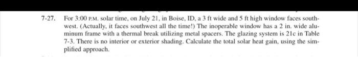 Solved 7-27. For 3:00 P.M. solar time, on July 21, in Boise, | Chegg.com