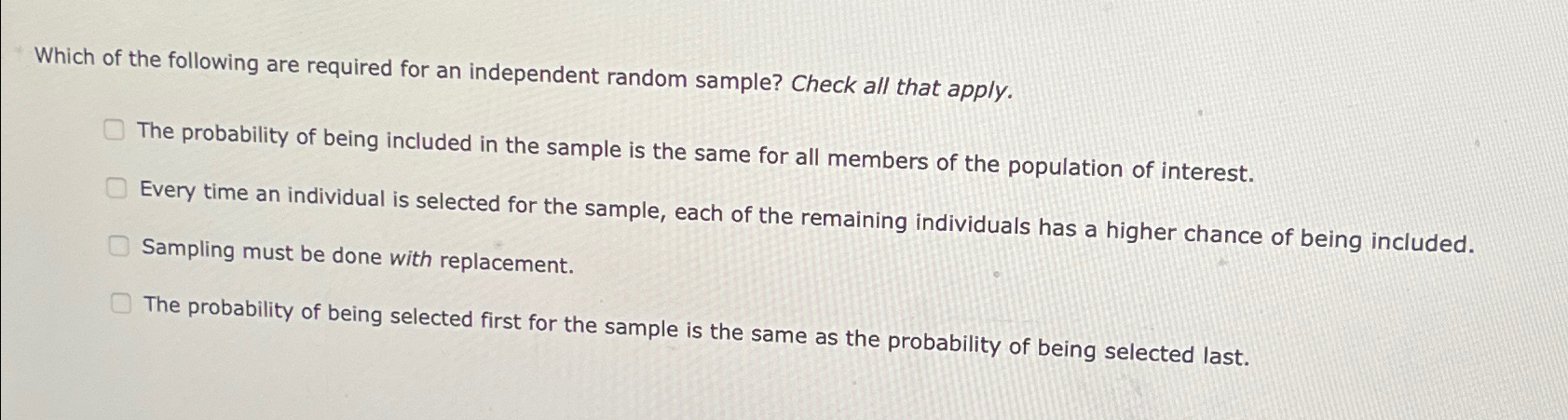Solved Which of the following are required for an | Chegg.com