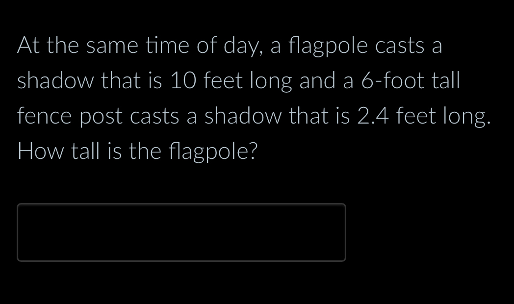 Solved At the same time of day, a flagpole casts ashadow | Chegg.com