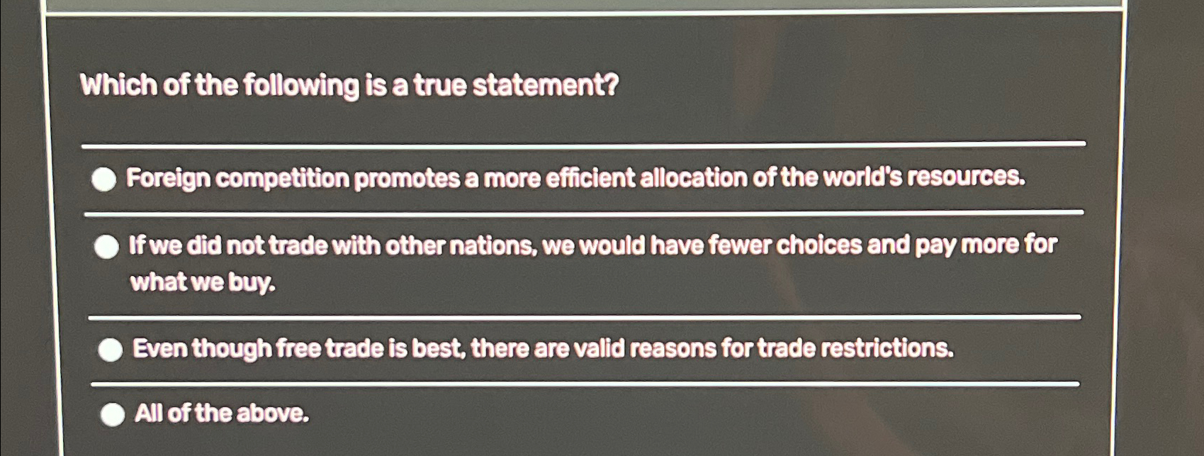Solved Which of the following is a true statement?q,Foreign | Chegg.com