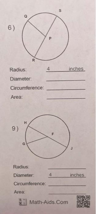 Diameter of a hot sale 6 inch circumference