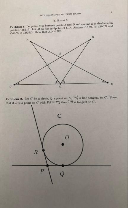 Solved Problem 1. Let point E be between points A and D and | Chegg.com