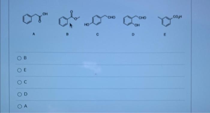 Solved (1) Identify the chemical structures for each of | Chegg.com