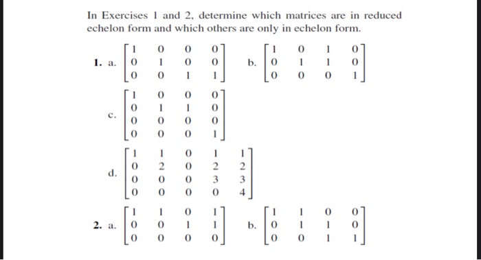 Solved In Exercises 1 and 2, determine which matrices are in | Chegg.com