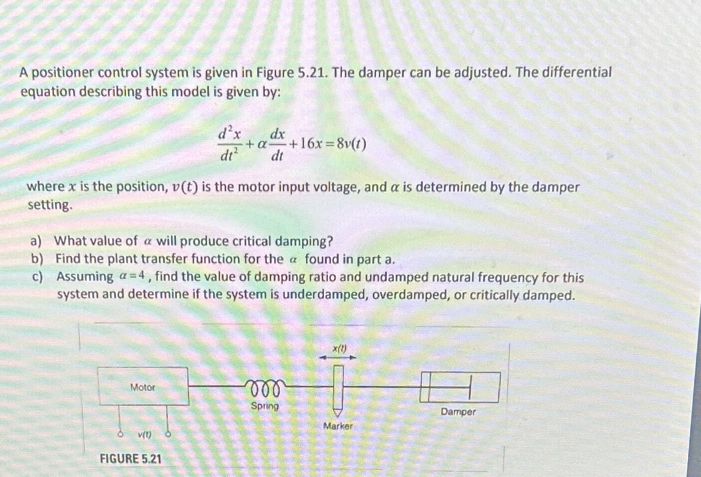 Solved A positioner control system is given in Figure 5.21. | Chegg.com