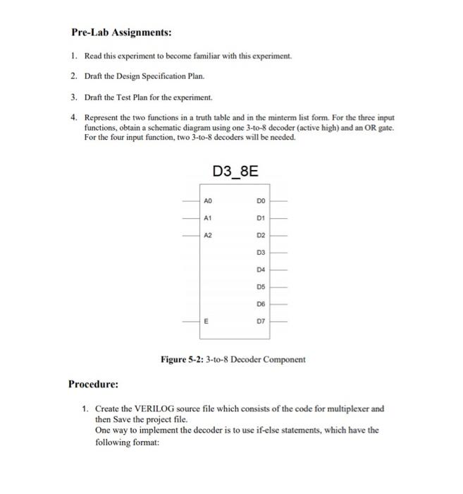 Experiment 5 Decoder And Demultiplexer Objective To Chegg 