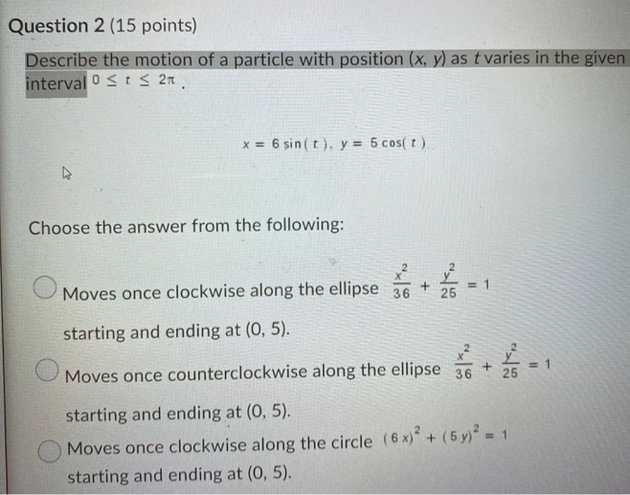 What Could Describe The Motion Of An Object