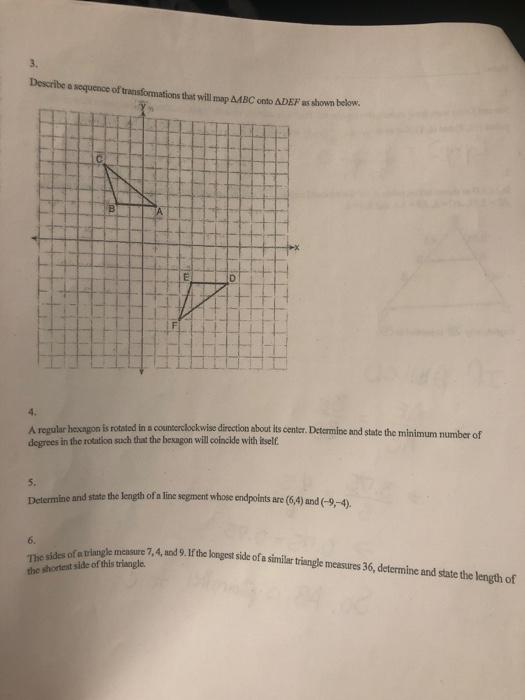 Solved 3. Describe a sequence of transformations that will | Chegg.com