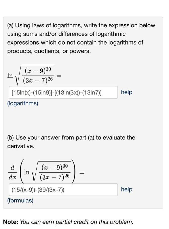 Solved (a) Using Laws Of Logarithms, Write The Expression | Chegg.com