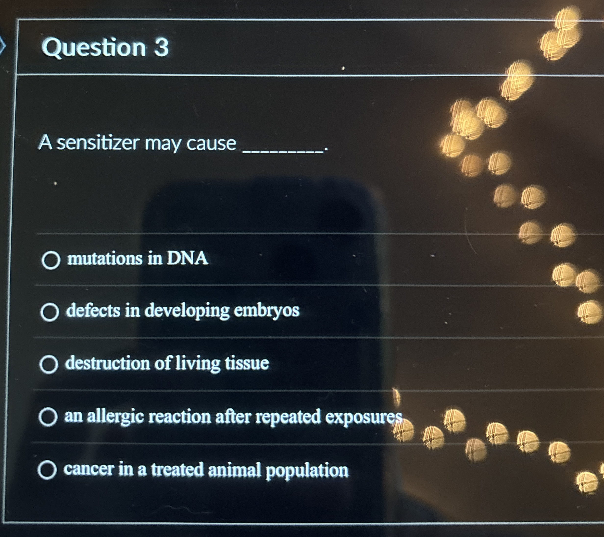 Solved Question 3A sensitizer may cause q, . mutations in | Chegg.com