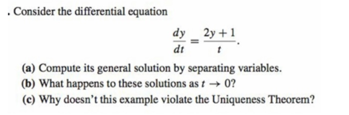 Solved . Consider the differential equation dy _ 2y+1 (a) | Chegg.com