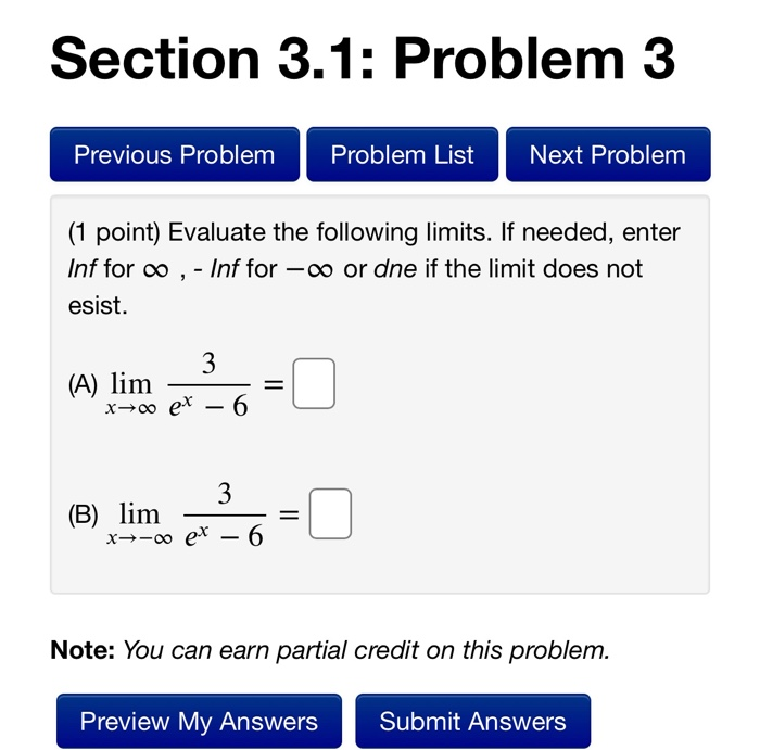 Solved Section 3.1: Problem 3 Previous Problem Problem List | Chegg.com