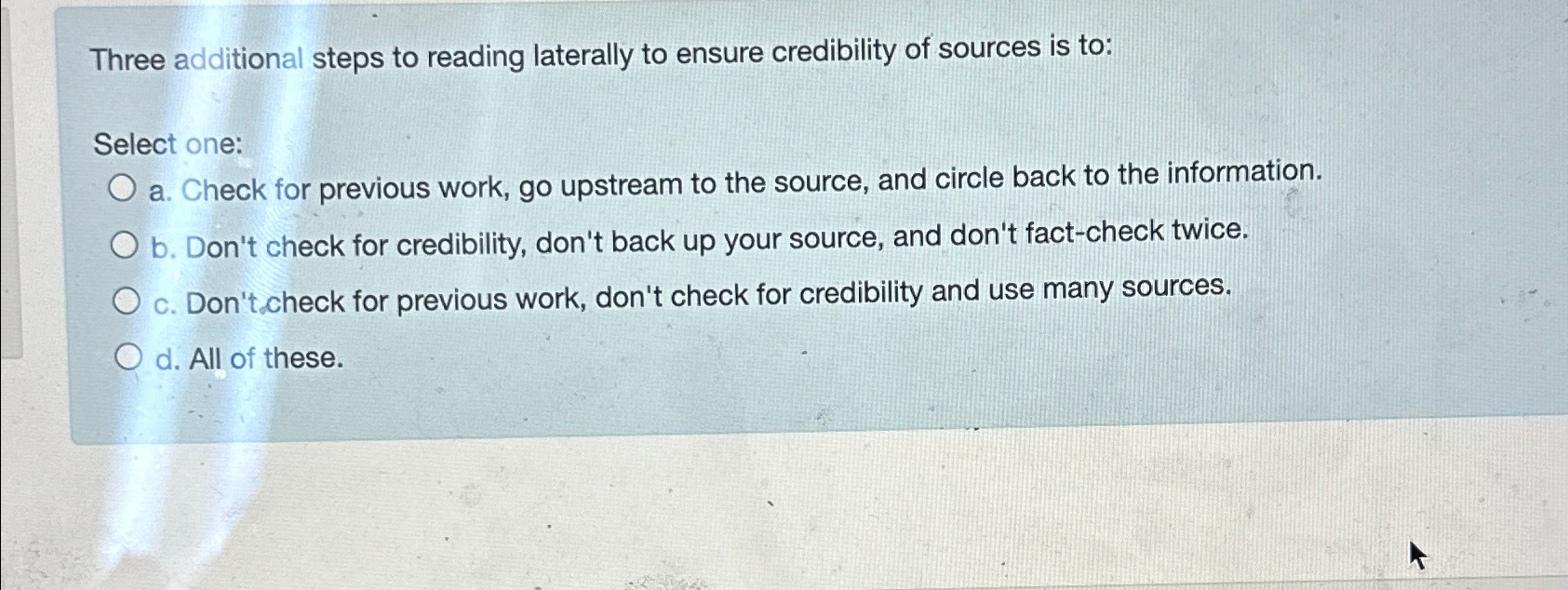 Solved Three additional steps to reading laterally to ensure