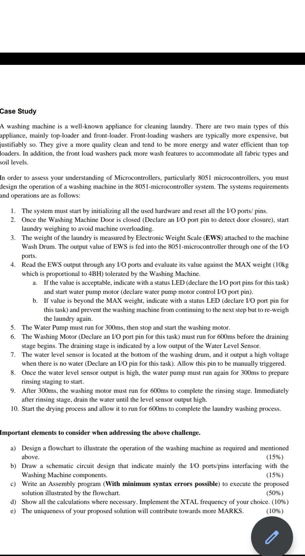 case study of washing machine in embedded system pdf