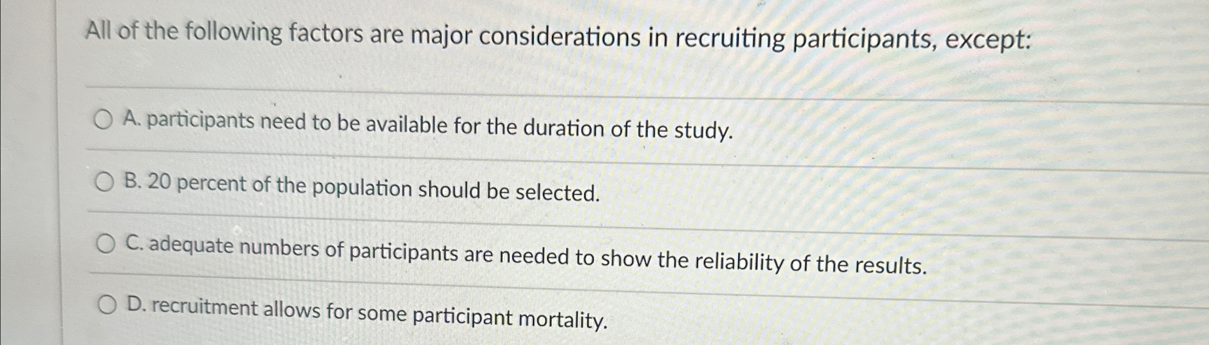 Solved All of the following factors are major considerations | Chegg.com