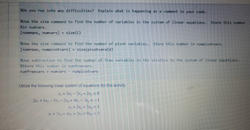 MATLAB: Augmented Matrices In this activity you will | Chegg.com