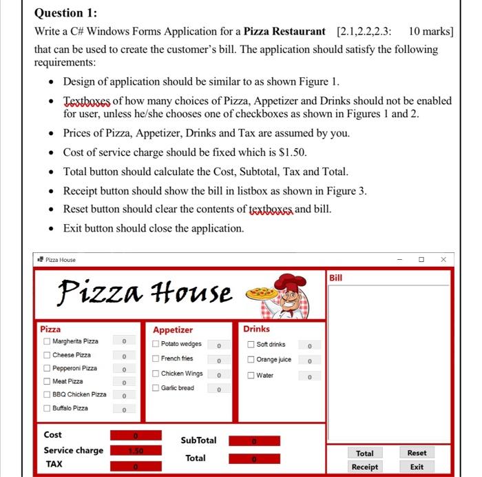 Solved Question 1: Write a C# Windows Forms Application for | Chegg.com