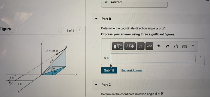 Solved correct Part B Figure 1 of 1 Determine the coordinate | Chegg.com
