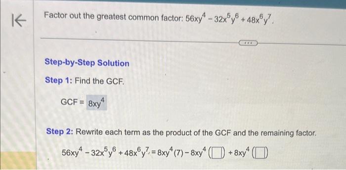 common factor of 56 and 120 step by step